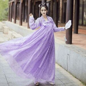 Asian Historical Drama Hanfu Lavender Dress Size Medium